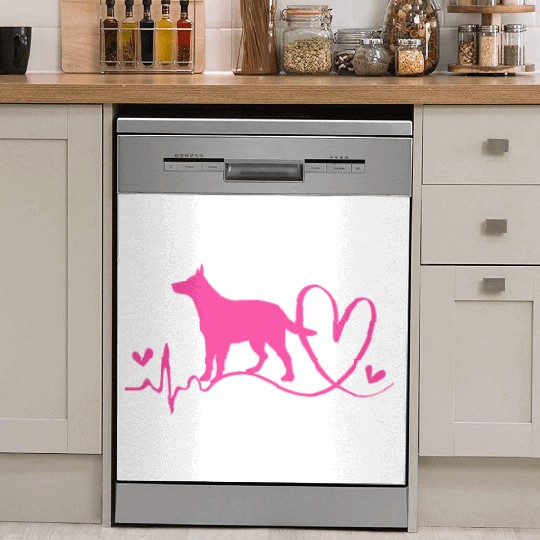 Cute Heartbeat Australian Cattle Dog For Women Dish Washer Covers