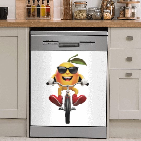 Mango Cycling On Bike Realistic Dish Washer Covers