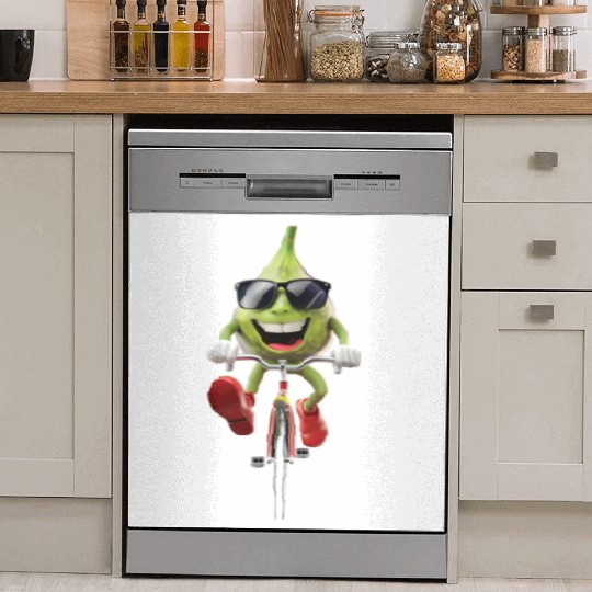 Fig Cycling On Bike Realistic Dish Washer Covers