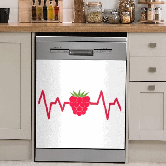raspberry heart beat funny cute for fruit lover Dish Washer Covers
