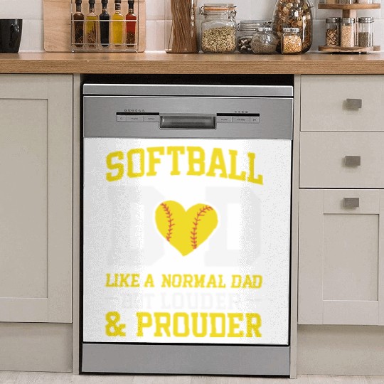Prouder Softball Dad Funny Daddy Father's Day Dish Washer Covers