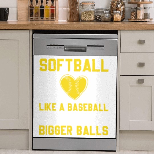 Bigger Balls Softball Dad Funny Daddy Father's Day Dish Washer Covers