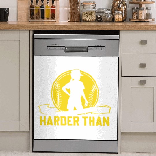 Throw Harder Softball Dad Funny Daddy Father's Day Dish Washer Covers