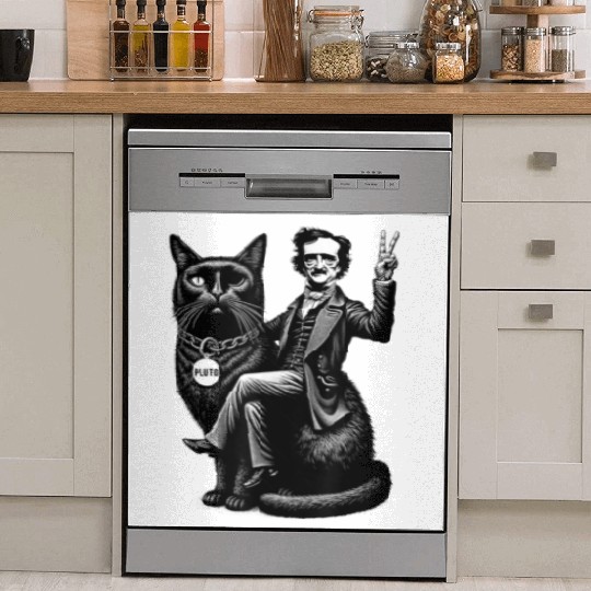 Edgar Allan Poe Riding Dish Washer Covers