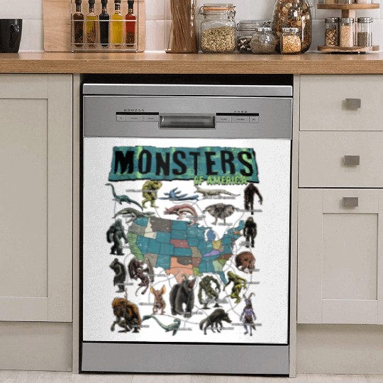 Cryptid Monsters Folklore Creature Cryptozoology Dish Washer Covers