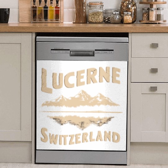 Lucerne Souvenir Switzerland Mountains Reflection Dish Washer Covers