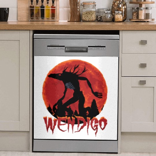 Cryptid Monsters Folk Wendigo Cryptid Creepy Dish Washer Covers