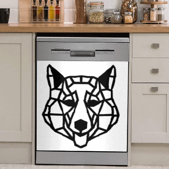 Husky Geo-Howl: Bold Designs for Winter Warriors Dish Washer Covers