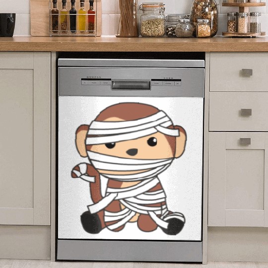 Monkey Mummy Pumpkin Monkeys Happy Halloween Dish Washer Covers