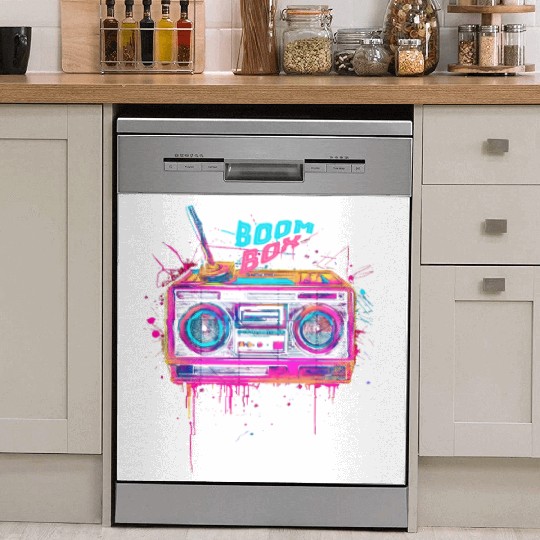 boombox 80s music Dish Washer Covers