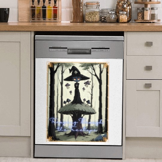Tripping Through the Tree Tips Psychedelic Witch Dish Washer Covers