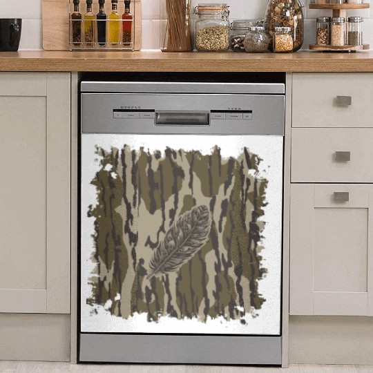 Turkey Feather Bottomland Camo Forest Camouflage Dish Washer Covers