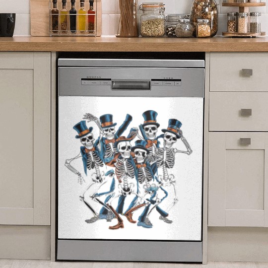 Let's Dance Dancing Skeleton Skull Dish Washer Covers