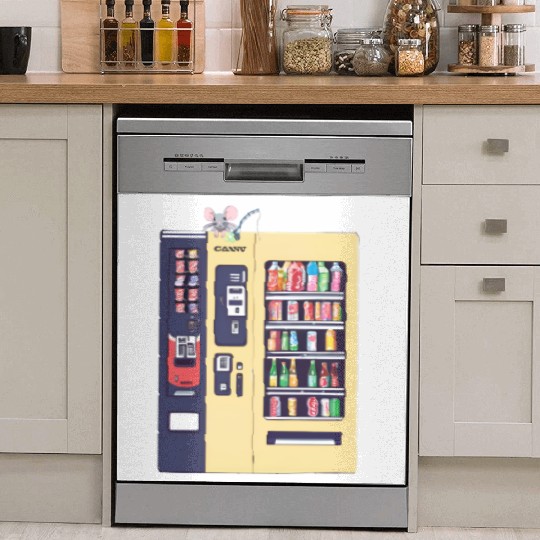 Japanese vending machine with little friend. Dish Washer Covers