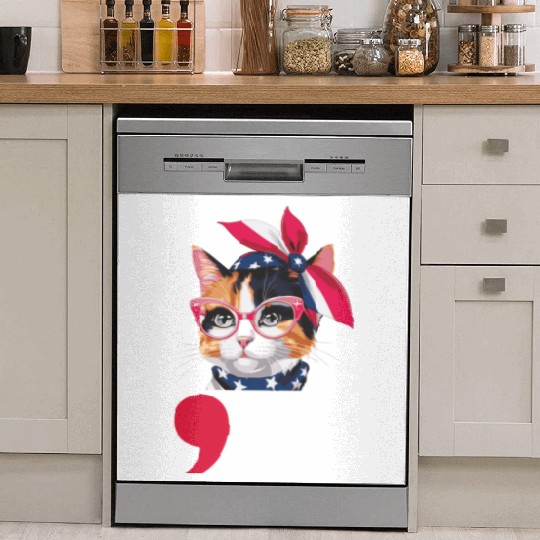 Kamala Harris for President 2024 Comma La Cat Dish Washer Covers