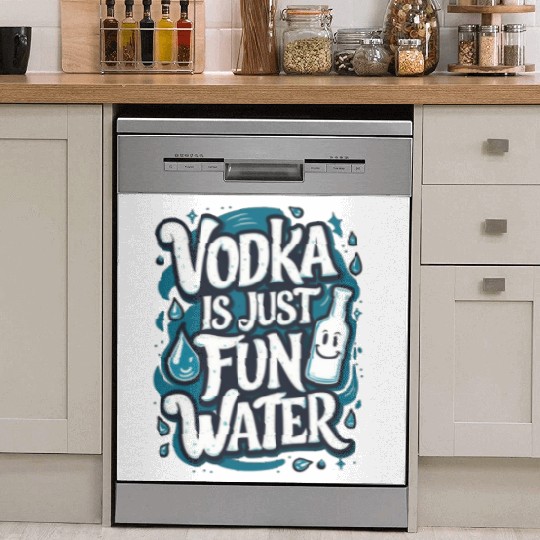 Vodka Is Just Fun Water – Funny Drinking Dish Washer Covers