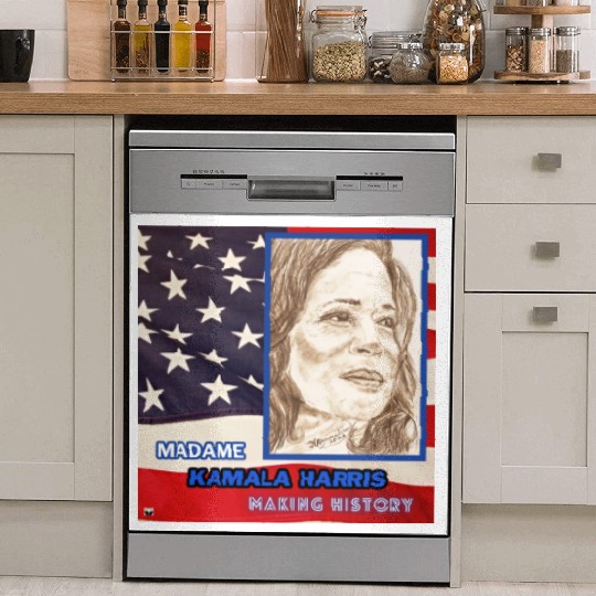 Kamala Harris-Making History-You Are Too. Dish Washer Covers