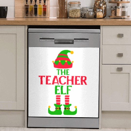 The Teacher Elf Funny Christmas Dish Washer Covers