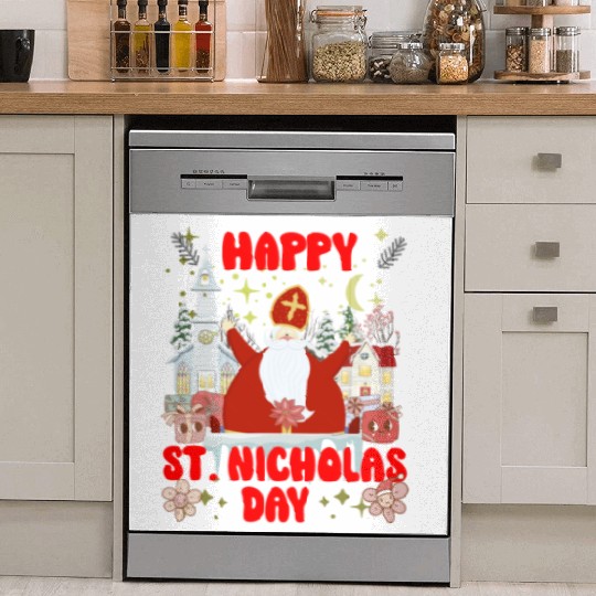 Happy saint Nicholas dayretro logo Dish Washer Covers