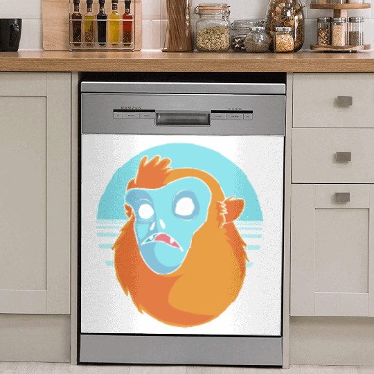 Funny Monkey Face Golden Snub Nosed Monkey Dish Washer Covers
