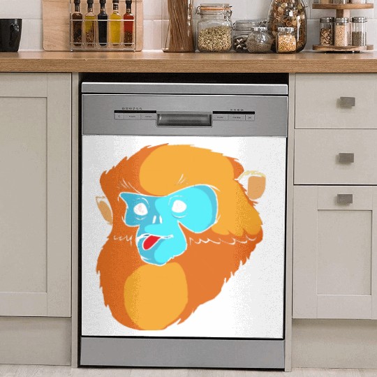 Cute Monkey Face Golden Snub Nosed Monkey Lover Dish Washer Covers