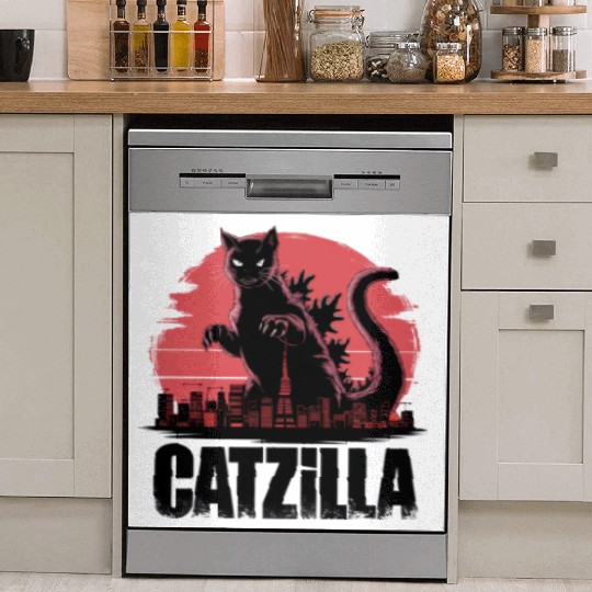 Catzilla: Fierce Feline Monster Dish Washer Covers