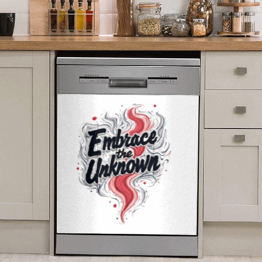 Embrace the Unknown Artistic / Organic Typography Dish Washer Covers