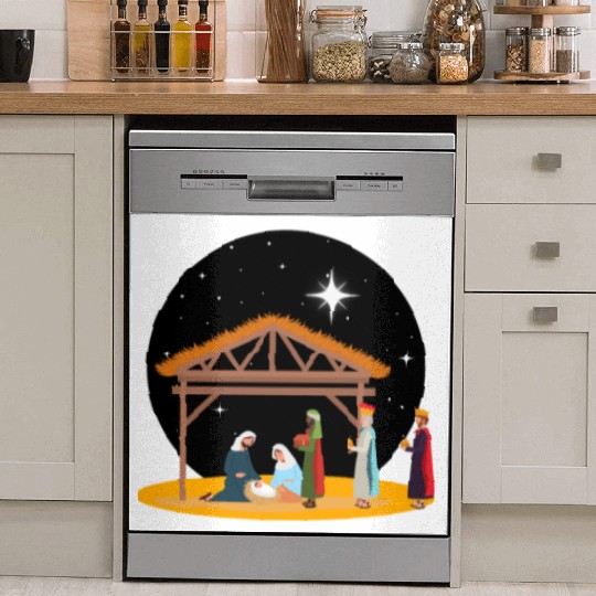 Christmas Holiday Manger Nativity Scene Dish Washer Covers