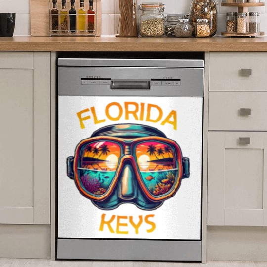 Florida Keys Diving Beach Sunset Dish Washer Covers