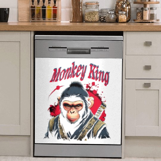 Monkey King Warrior – Bold Samurai Ape Artwork Dish Washer Covers