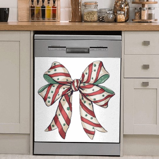 Christmas Coquette bow, Christmas Retro Dish Washer Covers