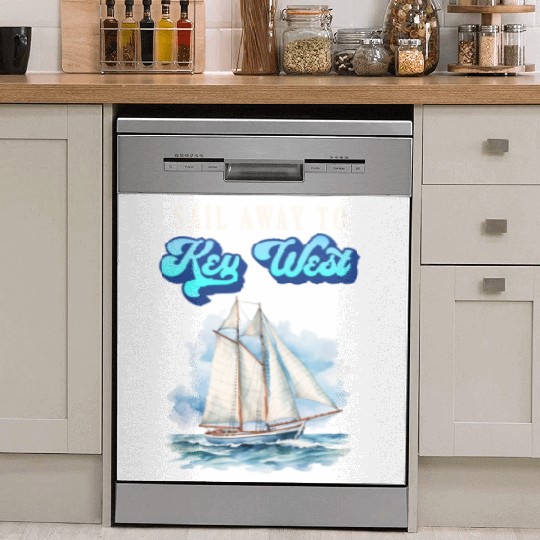 SAIL AWAY TO KEY-WEST Florida Keys Sunshine-State Dish Washer Covers