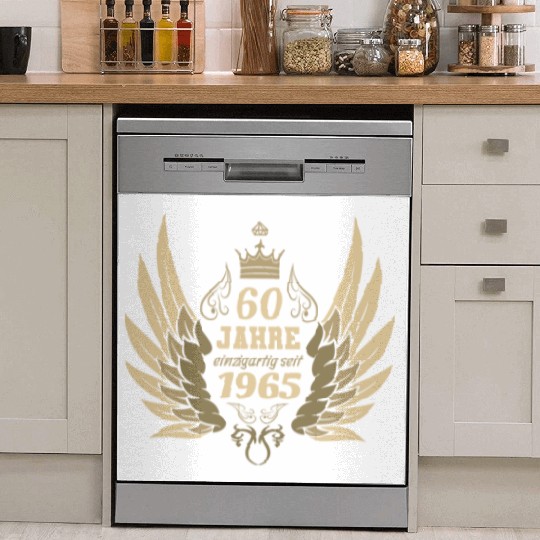 60 years unique since 1965 angel wings Dish Washer Covers