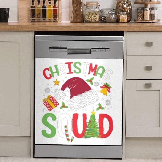 CHRISTMAS SQUAD Christmas hat Dish Washer Covers