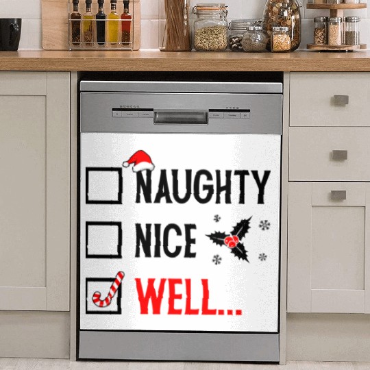 Naughty or Nice Funny Christmas Dish Washer Covers