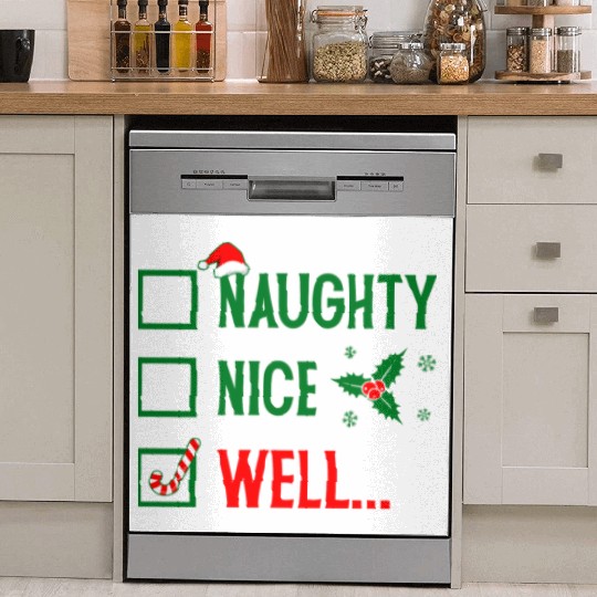 Naughty or Nice Funny Christmas Dish Washer Covers