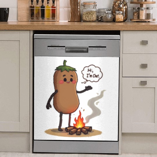 Chestnuts Roasting Christmas Cartoon Dish Washer Covers