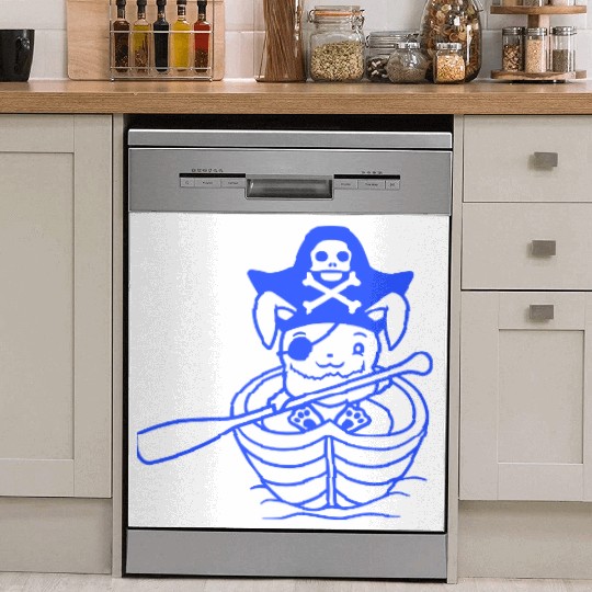 Rabbit Pirate Paddle Bunny Buccaneer Rowboat Comic Dish Washer Covers