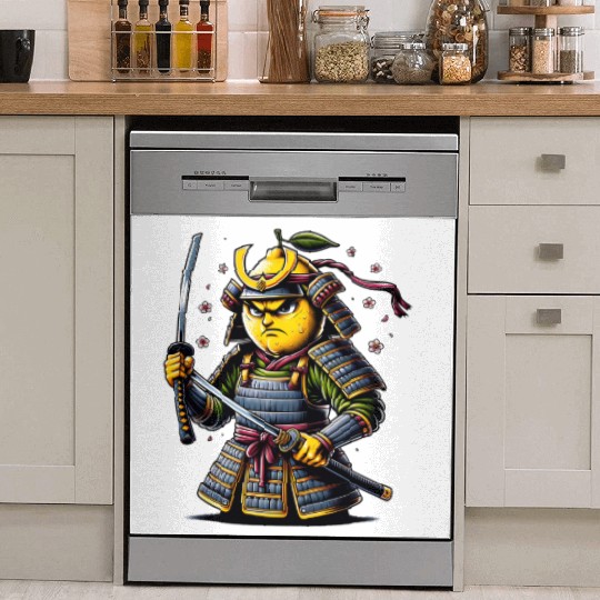 Samurai Lemon Warrior Blossom Art Dish Washer Covers