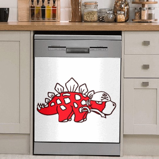 Stegosaurus Dinosaur Sabre Pirate Captain Dino Fun Dish Washer Covers