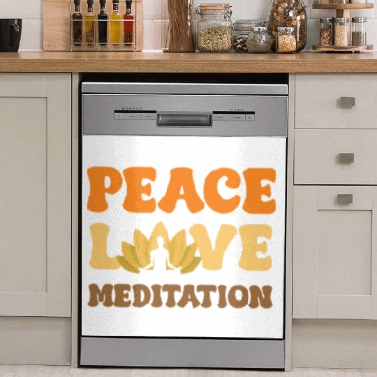 Peace Love Meditation Lotus Mandala Dish Washer Covers