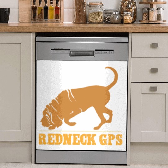 Redneck GPS | Funny Bloodhound | NickerStickers® Dish Washer Covers