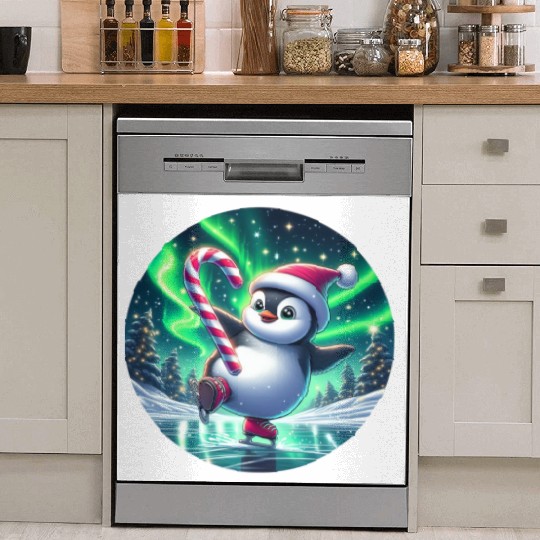 Penguin's Northern Lights Skate Dish Washer Covers