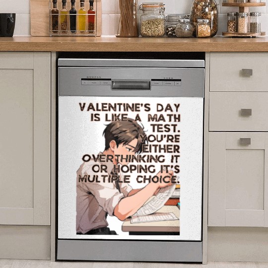 Valentines Math Test Overthinking Multiple Choice Dish Washer Covers