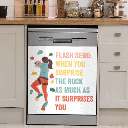 Boulderer Flash Send Bouldering Dish Washer Covers