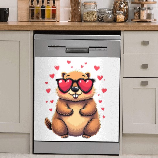 Groundhog Valentines day Animal Lovers Dish Washer Covers