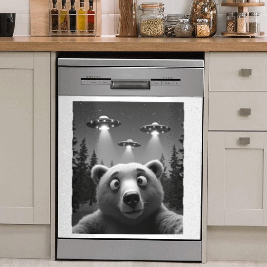 UFO Funny Bear Dish Washer Covers