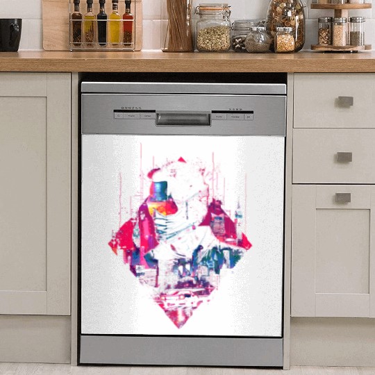 Retro Car Man Vaporwave City Synthwave 90s Dish Washer Covers