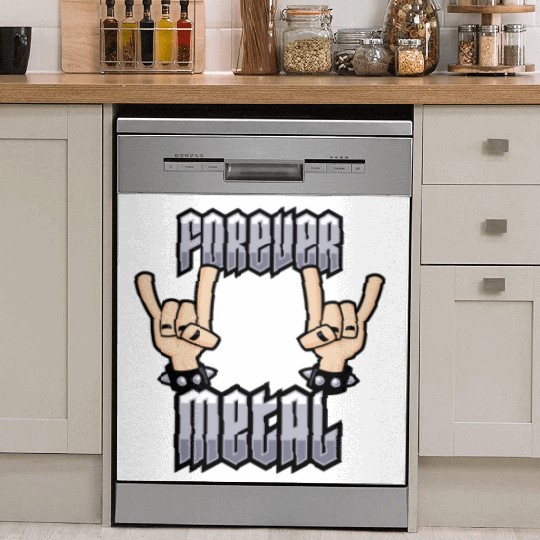 Forever Metal Heavy Metal Devil Horns Hand Gesture Dish Washer Covers