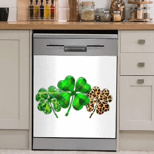Plaid Shamrock Leopard Camouflage St Patricks Day Dish Washer Covers